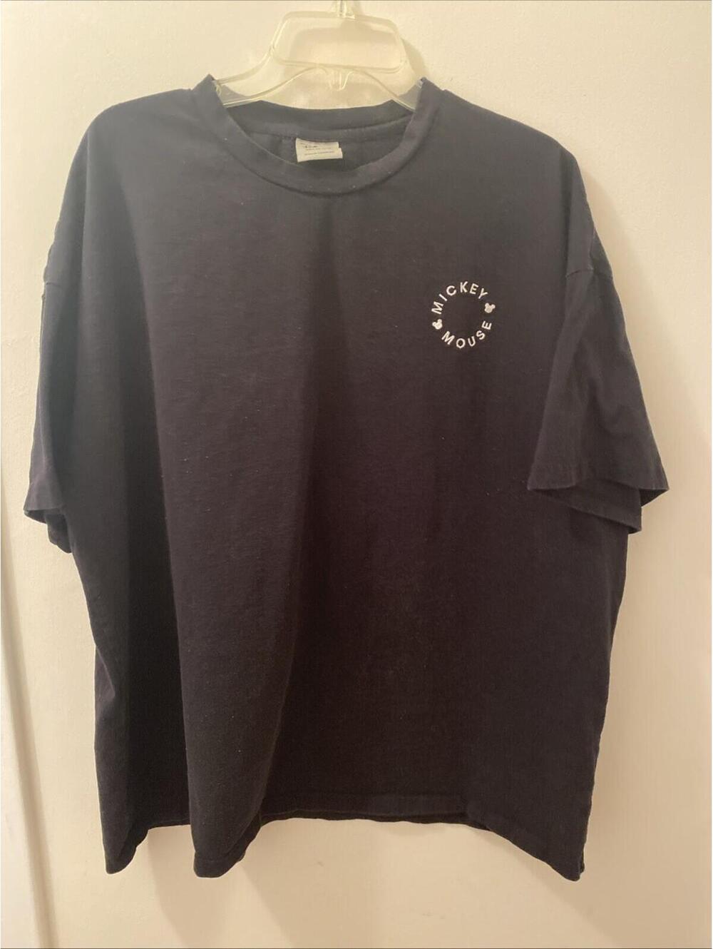 Disney Black 2XL Embroidered Mickey Shirt